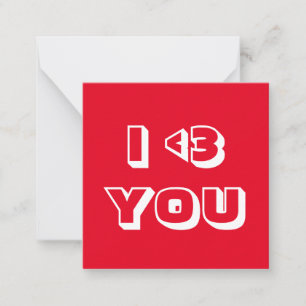 Tarjeta Pequeña Me encanta tu corazón blanco rojo moderno tipograf