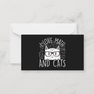 Tarjeta Pequeña Me Encantan Las Matemáticas Y Los Gatos Cuidados G