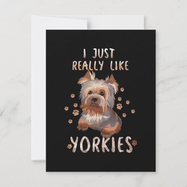 Tarjeta Pequeña Me Gusta El Yorkies (Anverso)