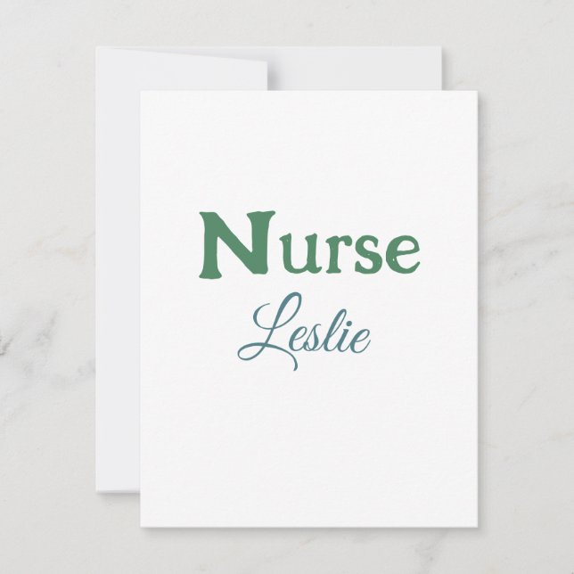 Tarjeta Pequeña Médica médico de enfermería añada el nombre texto  (Anverso)