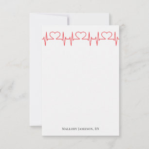 Tarjeta Pequeña Médico simple y personalizado del corazón