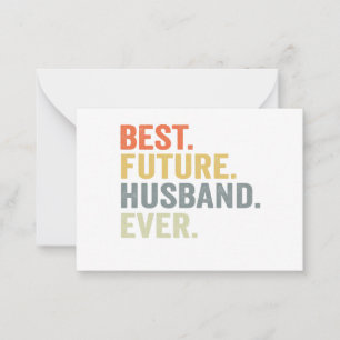 Tarjeta Pequeña Mejor futuro esposo jamás Esposo por venir Regalo 