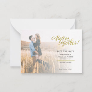 Tarjeta Pequeña Mejor Juntos Fotomontaje Boda Salvar La Fecha