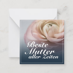 Tarjeta Pequeña Mejor madre de todos los tiempos con rosa rosa gra
