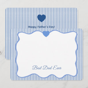 Tarjeta Pequeña Mejor Papá del Mundo Marco Ondulado Azul Personali