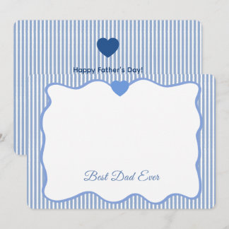 Tarjeta Pequeña Mejor Papá del Mundo Marco Ondulado Azul Personali