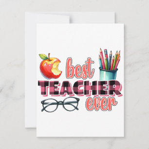 Tarjeta Pequeña Mejor Profesor de Todos los Tiempos