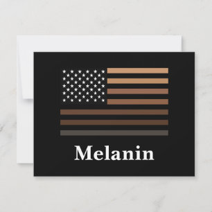 Tarjeta Pequeña Melanin African American Bandera de Estados Unidos
