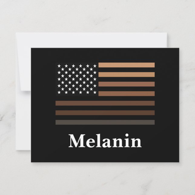 Tarjeta Pequeña Melanin African American Bandera de Estados Unidos (Anverso)