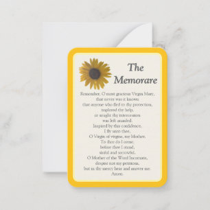 Tarjeta Pequeña Memorare Notecard: "Hoy rezo por ti"