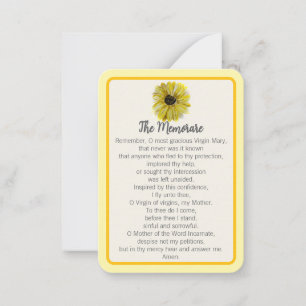 Tarjeta Pequeña Memorare Notecard: "Hoy rezo por ti"