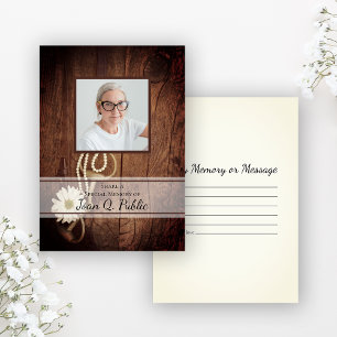 Tarjeta Pequeña Memorial funerario de Daisy and Horse Bit Share Me