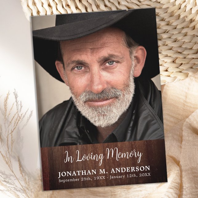 Tarjeta Pequeña Memorial Rústico Amando la Compasión por la Memori (Subido por el creador)