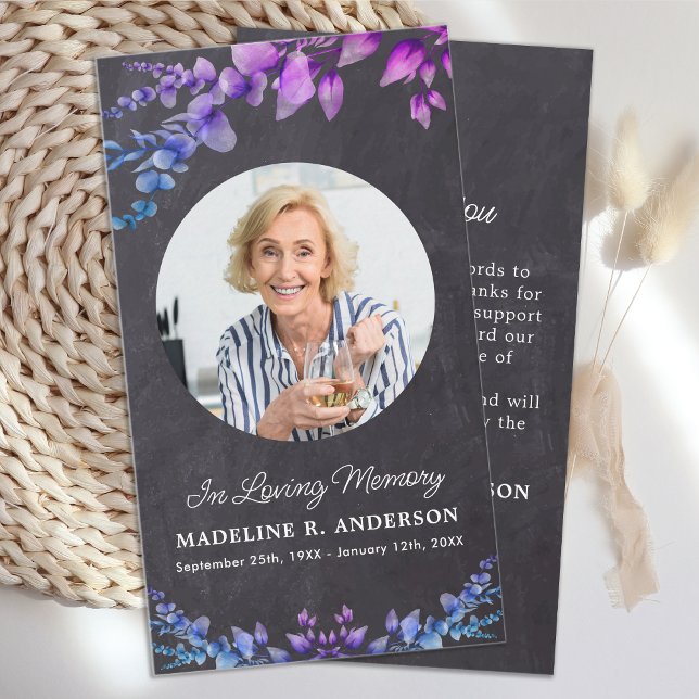 Tarjeta Pequeña Memorial Rústico Foto Funeral Botánico Gracias (Subido por el creador)