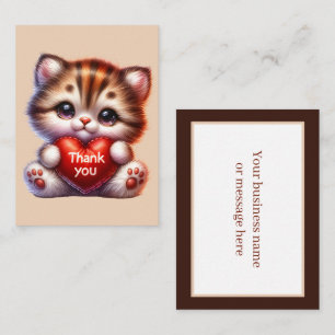 Tarjeta Pequeña Mensaje de agradecimiento de cortesía al gato
