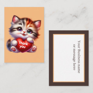 Tarjeta Pequeña Mensaje de agradecimiento de cortesía al gato