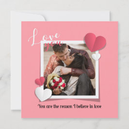 Tarjeta Pequeña Mensaje de Amor y Foto Personalizada Moderna