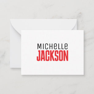Tarjeta Pequeña Mensaje de nombre minimalista y sencillo