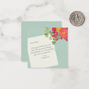Tarjeta Pequeña Mensaje personal de Personalizado floral moderno