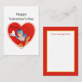 Tarjeta Pequeña mensaje retro vintage Valentine add