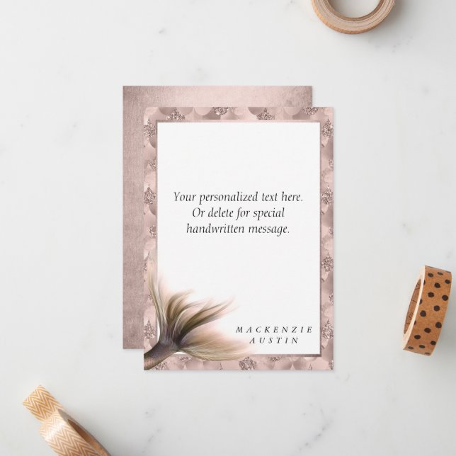 Tarjeta Pequeña Mermaid Posh Tail | Personalizado Dusty Terracotta (Anverso/Reverso In Situ)