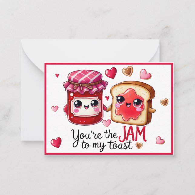 Tarjeta Pequeña Mermelada Kawaii Monada y Tostada (Anverso)