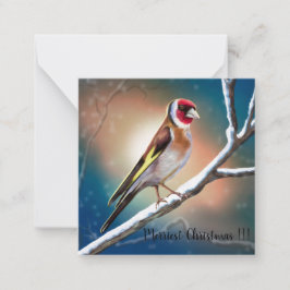 Tarjeta Pequeña Merriest Navidades Goldfinch Card Square Paper Coa