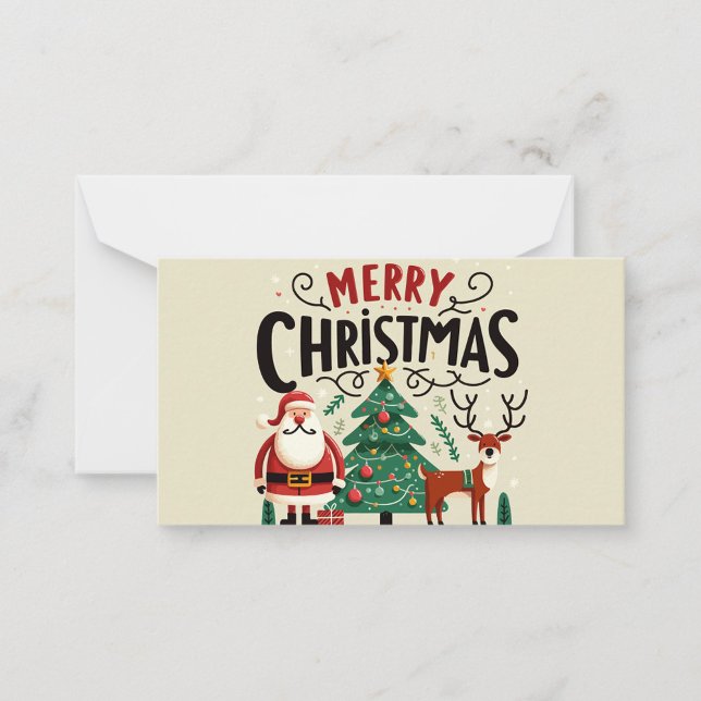 Tarjeta Pequeña Merry Christmas Flat Note Card (Merry Christmas Note Card!)