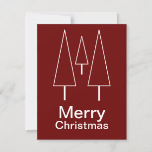 Tarjeta Pequeña Merry Christmas Typography Resumen rojo