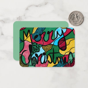 TARJETA PEQUEÑA MERRY NAVIDAD NEUROGRÁFICA Y NEGRO