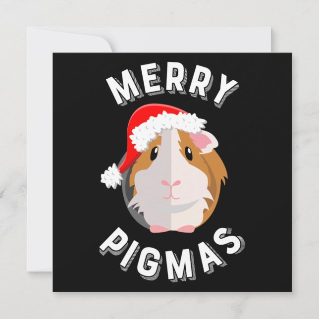 Tarjeta Pequeña Merry Pigmas, Navidades de cerdo guineanos gracios (Anverso)