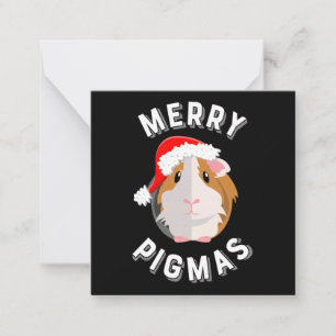 Tarjeta Pequeña Merry Pigmas, Navidades de cerdo guineanos gracios