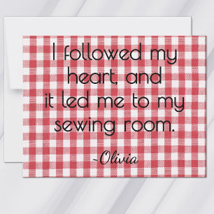 Tarjeta Pequeña Mesa plana de gingham rojo y blanco para todas las