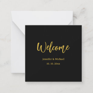 Tarjeta Pequeña Metallic Gold y Black Profesional Moderno Elegante