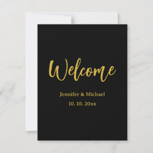 Tarjeta Pequeña Metallic Gold y Black Profesional Moderno Elegante