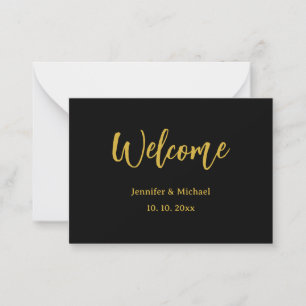 Tarjeta Pequeña Metallic Gold y Black Profesional Moderno Elegante