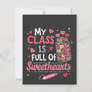 Tarjeta Pequeña Mi Clase Está Llena de Dulces Maestra San Valentín