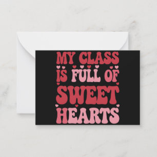 Tarjeta Pequeña Mi clase está llena de enamorados día de San Valen