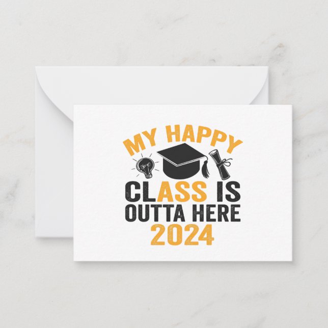 Tarjeta Pequeña Mi clase Happy sale de aquí 2024 Graduación divert (Anverso)