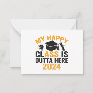 Tarjeta Pequeña Mi clase Happy sale de aquí 2024 Graduación divert