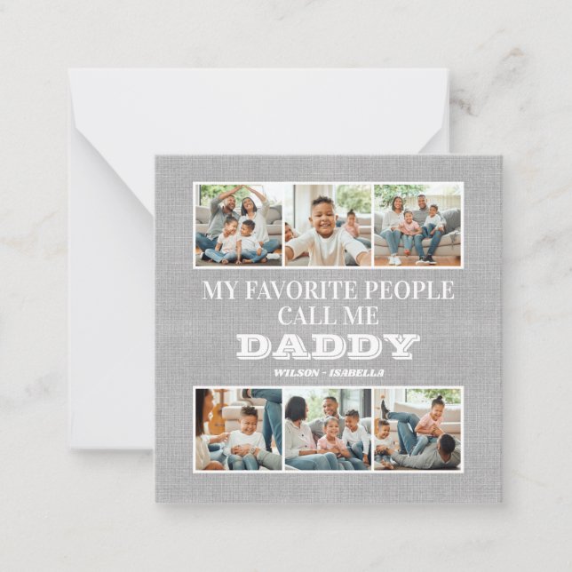 Tarjeta Pequeña Mi Gente Favorita Me Llama Papá Día del Padre (Anverso)