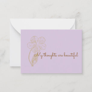 Tarjeta Pequeña Mi pensamiento es Afirmación Positiva Hermosa