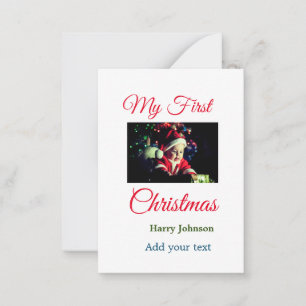 Tarjeta Pequeña Mi primera vela navideña agrega el nombre de la fo