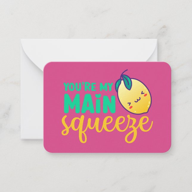 Tarjeta Pequeña Mi principal El día de San Valentín Funny Pun Cute (Anverso)