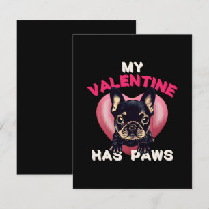 Tarjeta Pequeña Mi San Valentín tiene garras amante de los perros