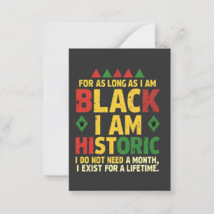 Tarjeta Pequeña Mientras sea negro, soy histórico