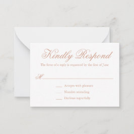 Tarjeta Pequeña Mini boda formal rosada tradicional Rosa RSVP