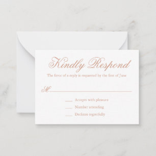 Tarjeta Pequeña Mini boda formal rosada tradicional Rosa RSVP