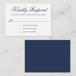 Tarjeta Pequeña Mini boda formal tradicional de la Marina Azul RSV