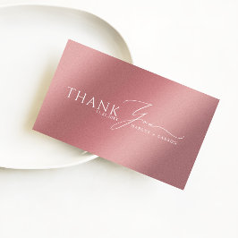 Tarjeta Pequeña Mini Budget Modern Rose Gold Wedding Thank You